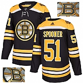 Bruins 51 Ryan Spooner Black With Special Glittery Logo Adidas Jersey,baseball caps,new era cap wholesale,wholesale hats